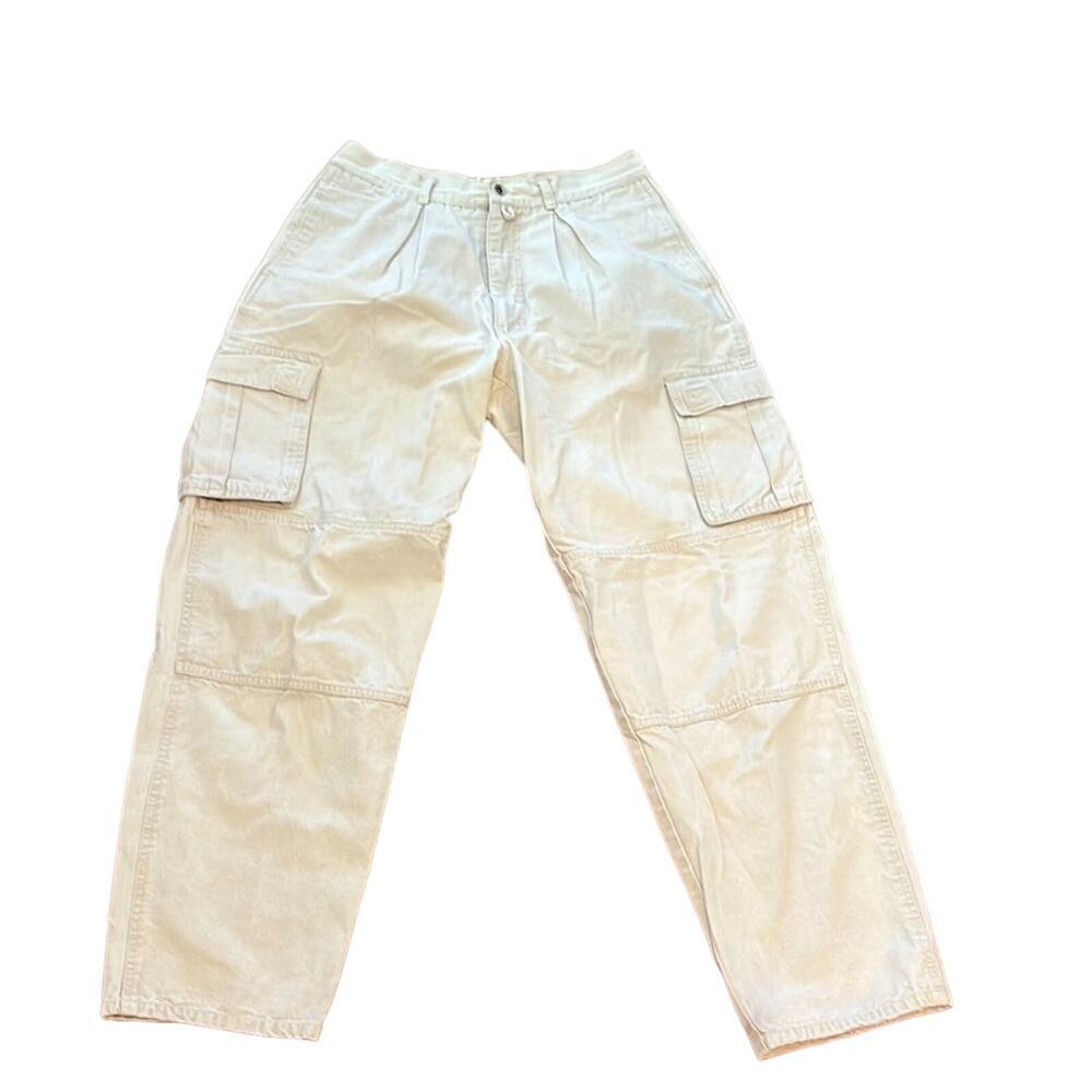 Y2K Vintage 90s High Rise Cargo Light Tan Pants-Size 11